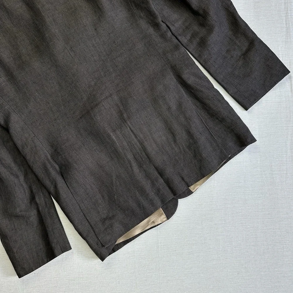 Banana Republic Linen Blazer Sport Coat Slub Men 38R Brown Beige Stripe